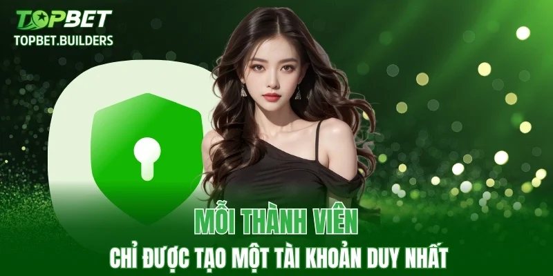 Mỗi thành viên chỉ được tạo một tài khoản duy nhất