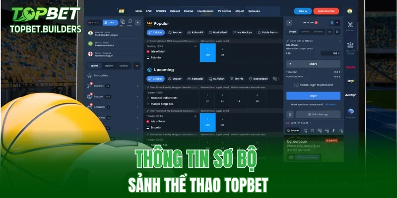Thông tin sơ bộ sảnh thể thao TOPBET
